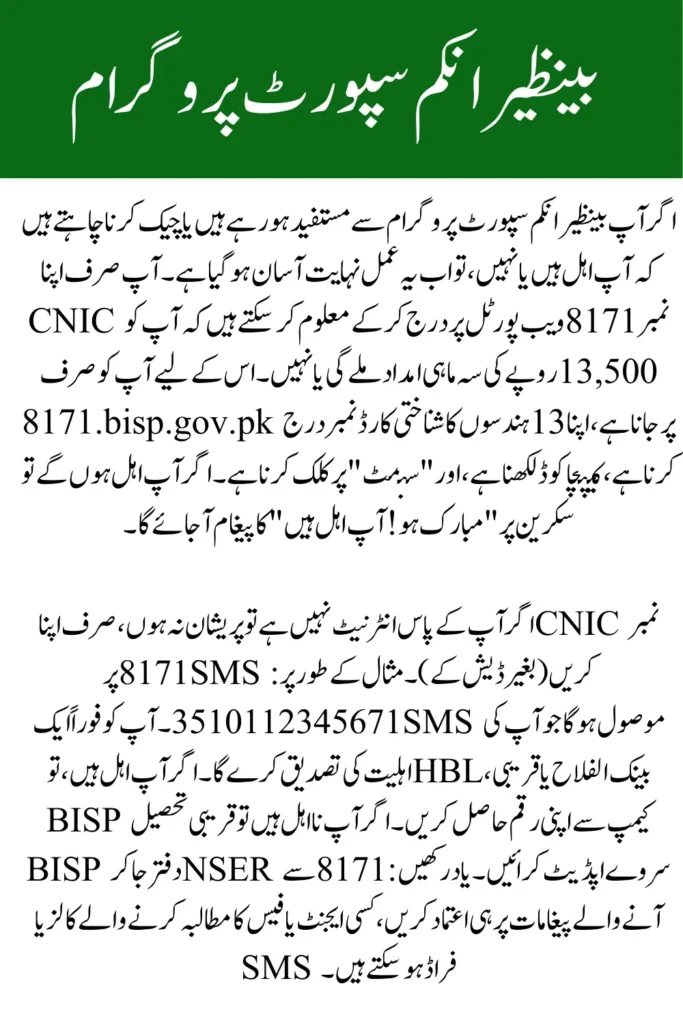 How to Check BISP 8171 Payment Status Online 