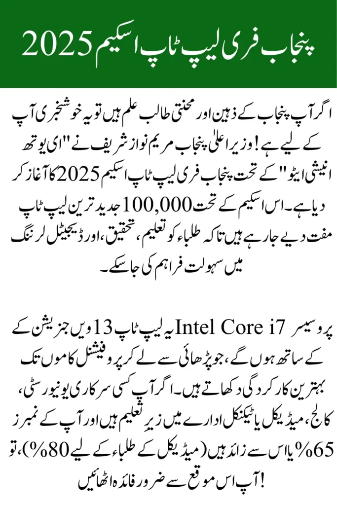Who Qualifies for Punjab Free Laptop 2025