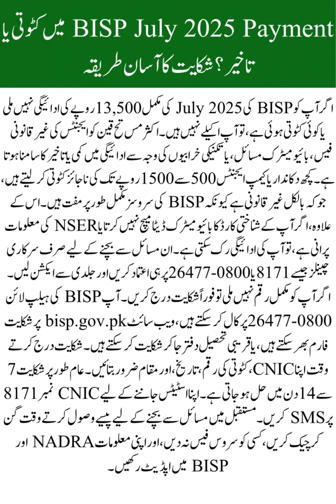 BISP July 2025 Payment
